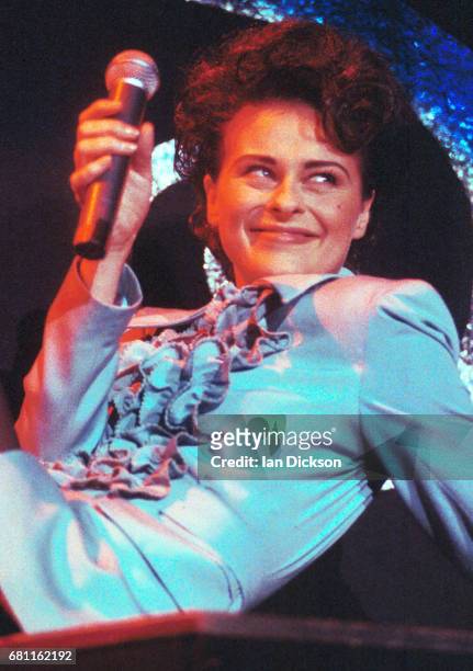 Lisa Stansfield performing on stage at Wembley Arena, London, 10 June 1992.