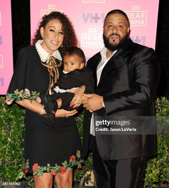 Khaled, Nicole Tuck and son Asahd Tuck Khaled attend VH1's 2nd annual "Dear Mama: An Event to Honor Moms" on May 6, 2017 in Pasadena, California.