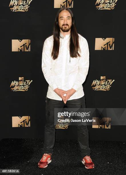 Steve Aoki poses in the press room at the 2017 MTV Movie and TV Awards at The Shrine Auditorium on May 7, 2017 in Los Angeles, California.