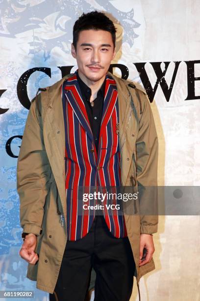 Chinese model and actor Hu Bing attends Kent & Curwen activity on May 9, 2017 in Shanghai, China.