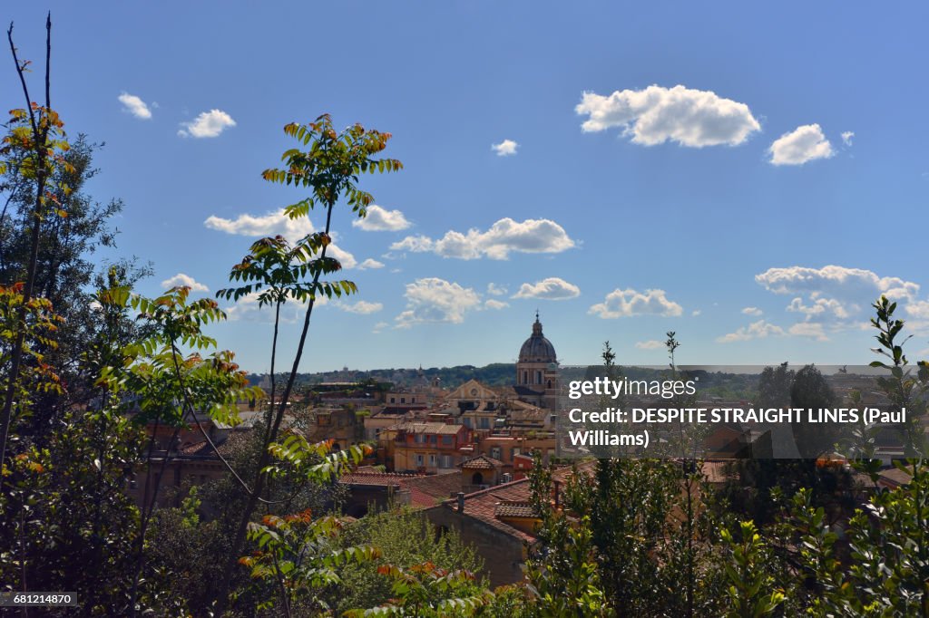 Chiesa di San Giacomo in Augusta and Rome from Viale della Trinita dei Monti