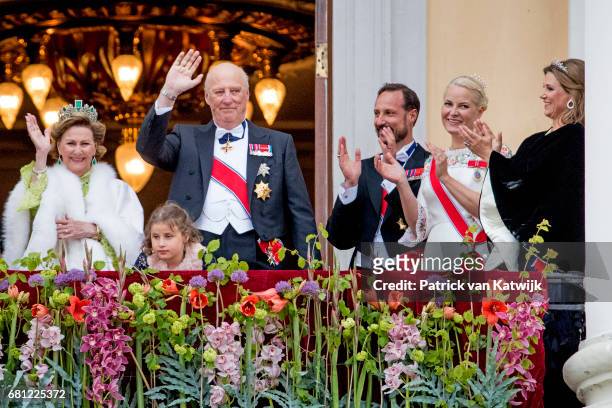 Queen Sonja, King Harald, Emma Tallulah Behn, Crown Princess Mette-Marit, Crown Prince Haakon and Princess Martha Louise attend the official Gala...