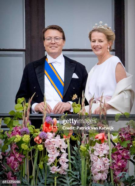 Prince Constantijn and Princess Mabel of The Netherlands attend the official Gala dinner at the Royal Palace on May 9, 2017 in Oslo, Norway. King...