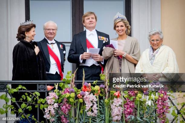 King Carl Gustaf and Queen Silvia of Sweden, King Willem-Alexander and Queen Maxima of The Netherlands and Princess Astrid of Norway attend the...