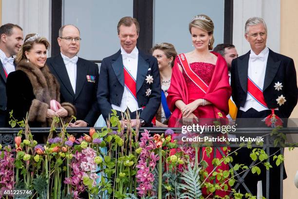 Grand Duke Henri and Grand Duchess Maria Teresa of Luxembourg, Prince Albert of Monaco, King Philippe and Queen Mathilde of Belgium attend the...