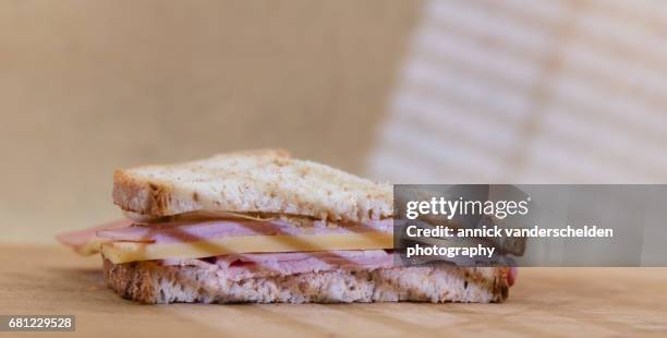 butterbrot with boiled ham and cheese. - butterbrot ストックフォトと画像