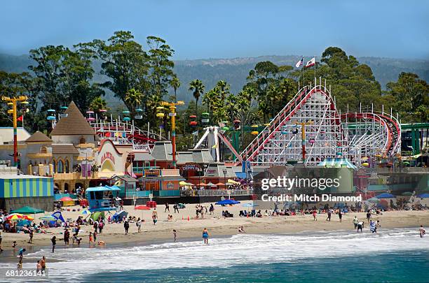 santa cruz beach boardwalk - santa cruz california stock pictures, royalty-free photos & images