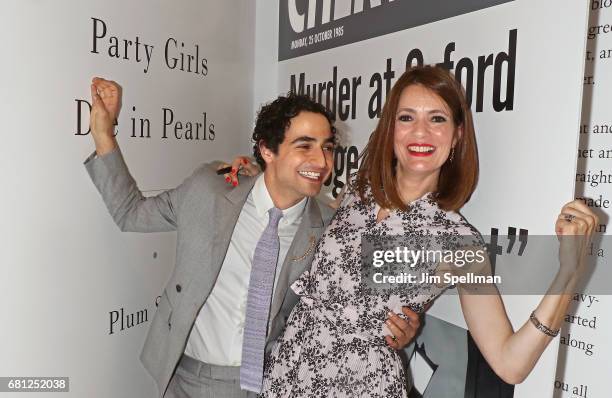 Designer Zac Posen poses with writer Plum Sykes during her book launch celebration for "Party Girls Die In Pearls" at Brooks Brothers on May 9, 2017...