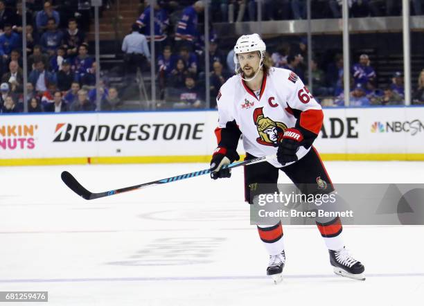 Erik Karlsson of the Ottawa Senators skates against the New York Rangers in Game Six of the Eastern Conference Second Round during the 2017 NHL...