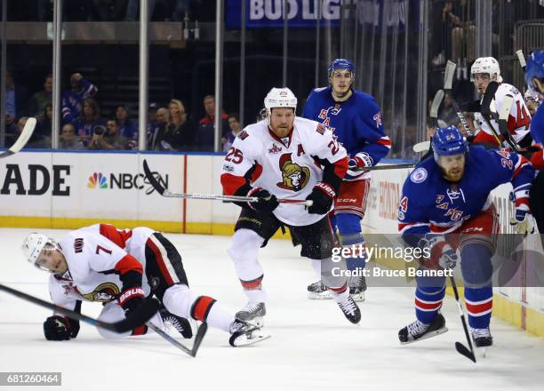 Chris Neil of the Ottawa Senators skates against the New York Rangers in Game Six of the Eastern Conference Second Round during the 2017 NHL Stanley...