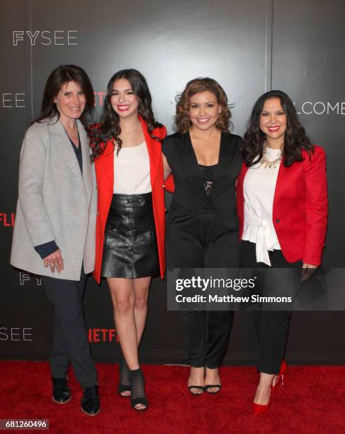 Director Pamela Fryman, actress Isabella Gomez, actress Justina Machado and actress Gloria Calderon Kellett attend The Women Of Netflix's "One Day At...