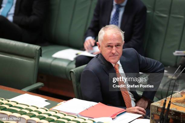 Prime Minister Malcolm Turnbull during question time at Parliament House on May 10, 2017 in Canberra, Australia. The Turnbull Government's second...