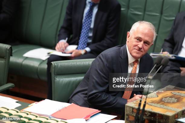 Prime Minister Malcolm Turnbull during question time at Parliament House on May 10, 2017 in Canberra, Australia. The Turnbull Government's second...