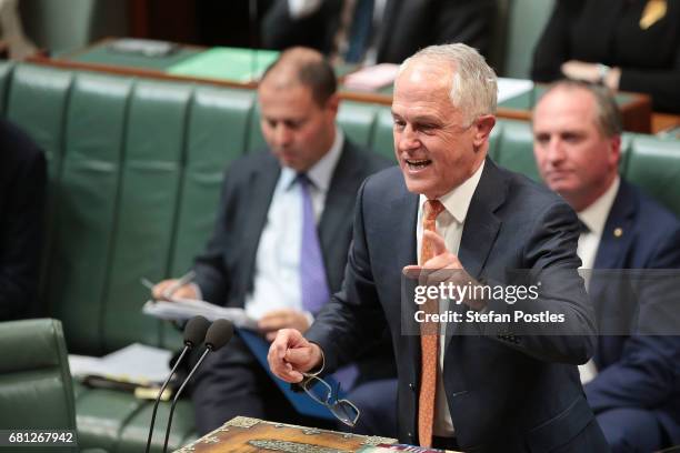 Prime Minister Malcolm Turnbull during question time at Parliament House on May 10, 2017 in Canberra, Australia. The Turnbull Government's second...