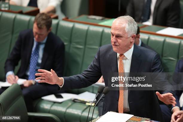 Prime Minister Malcolm Turnbull during question time at Parliament House on May 10, 2017 in Canberra, Australia. The Turnbull Government's second...