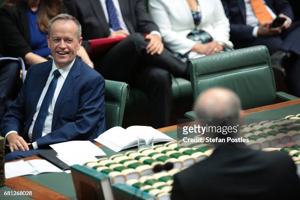 Opposition Leader Bill Shorten during question time at Parliament House on May 10, 2017 in Canberra, Australia. The Turnbull Government's second...