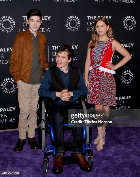 Mason Cook, Micah Fowler and Kyla Kenedy attend the 2017 PaleyLive LA Spring Season, an evening with 'Speechless' at The Paley Center for Media on...