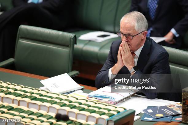 Prime Minister Malcolm Turnbull during question time at Parliament House on May 10, 2017 in Canberra, Australia. The Turnbull Government's second...