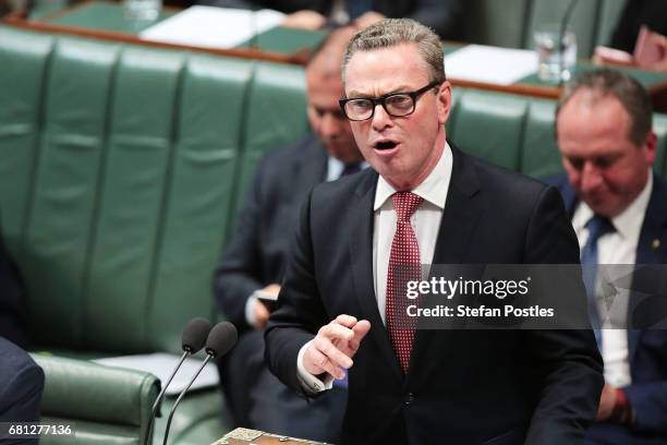Minister for Defence Christopher Pyne during question time at Parliament House on May 10, 2017 in Canberra, Australia. The Turnbull Government's...