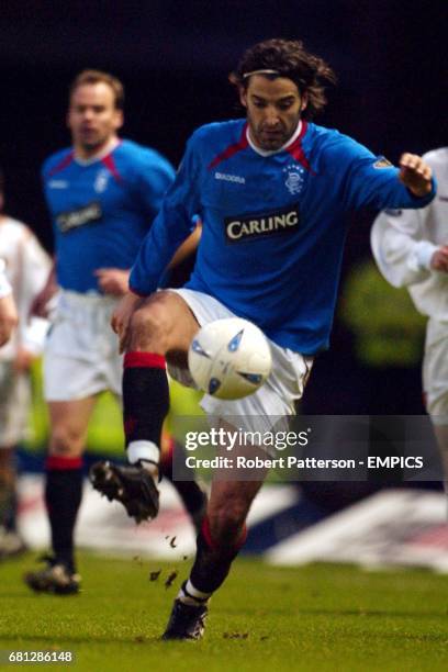 Rangers' Nuno Capucho on the attack against Motherwell