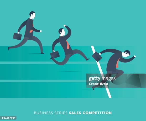 sales competition - running behind stock illustrations