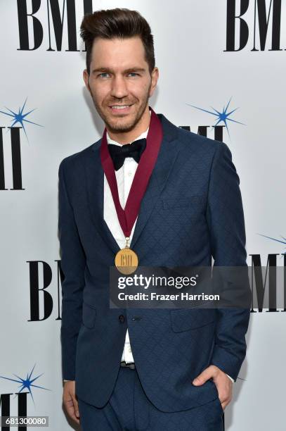 Singer-songwriter Andy Grammer at the Broadcast Music, Inc honors Barry Manilow at the 65th Annual BMI Pop Awards on May 9, 2017 in Los Angeles,...