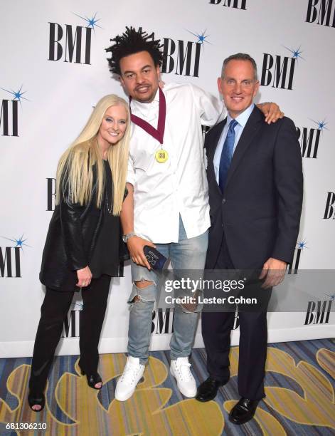 And General Manager Barbara Cane, producer Alex da Kid, and BMI President and CEO Michael O'Neill at the Broadcast Music, Inc honors Barry Manilow at...