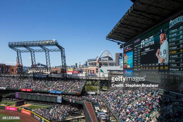 Safeco Field is pictured during a game between the Texas Rangers and the Seattle Mariners on May 7, 2017 in Seattle, Washington. The Mariners won the...