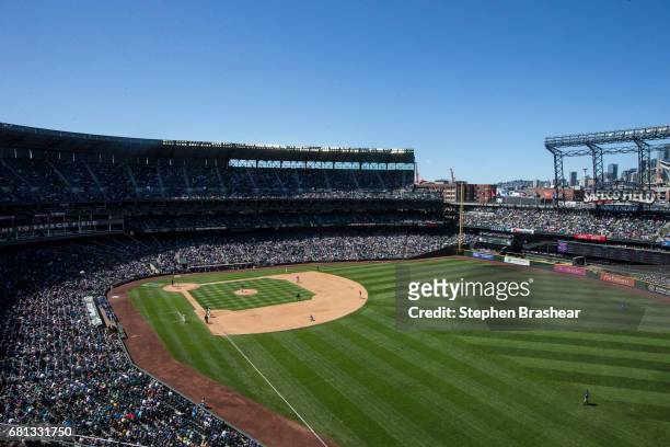 Safeco Field is pictured during a game between the Texas Rangers and the Seattle Mariners on May 7, 2017 in Seattle, Washington. The Mariners won the...