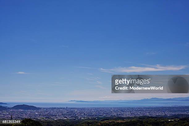 blue sky and the shizuaka city - mishima city 個照片及圖片檔