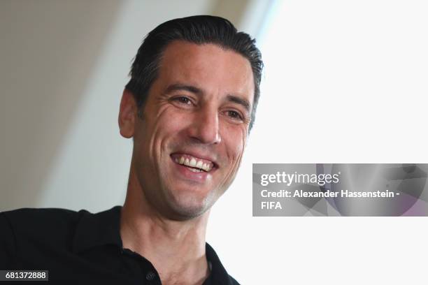 Legend Ivan Vicelich of New Zealand poses after a interview at The Diplomat Radisson BLU Hotel, ahead of the 67th FIFA Congress, on May 10, 2017 in...