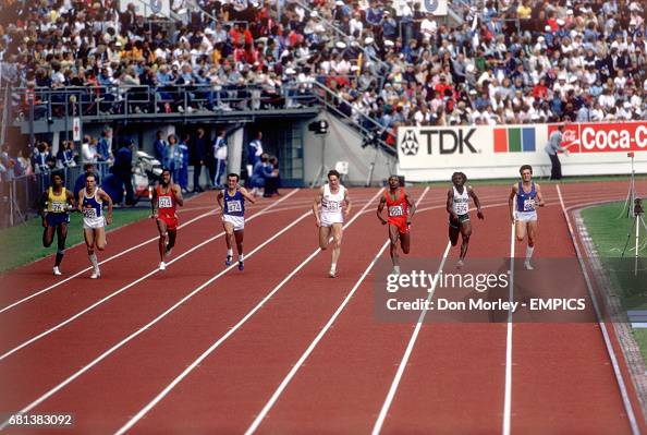 USA's Calvin Smith leads from teammate Elliott Quow , Italy's Pietro