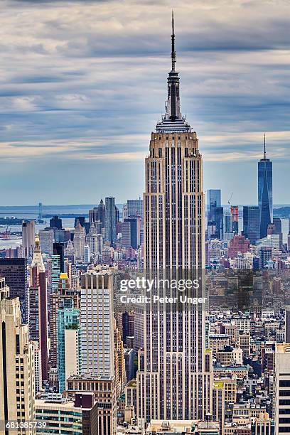 cityscape with empire state building,manhattan,usa - empire state building stock pictures, royalty-free photos & images