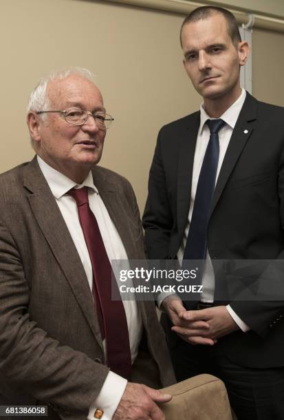 Former Chairmen of the chambers of the independent FIFA Ethics Committee, Hans-Joachim Eckert and Cornel Borbely arrive to give a press conference...