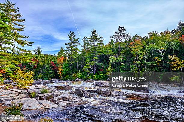 lower falls,swift river,new hampshire - cataratas lower falls fotografías e imágenes de stock