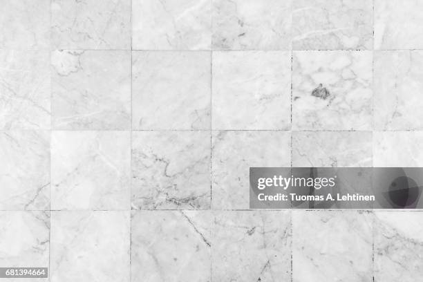 close-up of a smooth marble floor viewed from above in black&white. - white marble background ストックフォトと画像