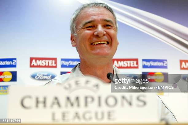 Chelsea manager Claudio Ranieri is all smiles during the press conference