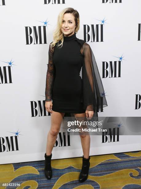 Carah Faye of Shiny Toy Guns arrives to the 65th Annual BMI Pop Awards held at the Beverly Wilshire Four Seasons Hotel on May 9, 2017 in Beverly...