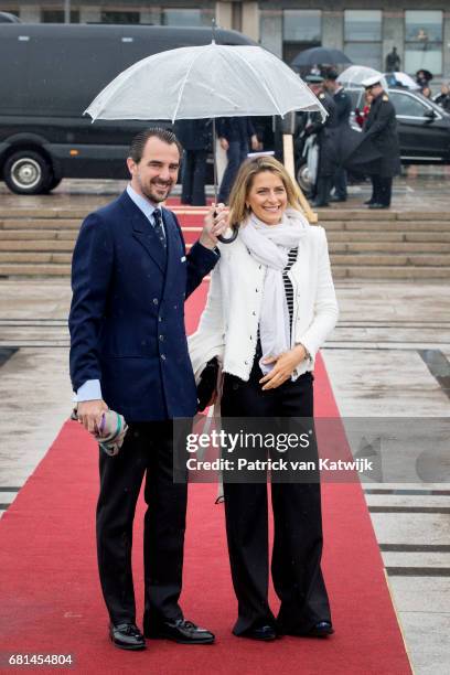 Prince Nikolaos of Greece and Princess Tatiana of Greece attend a lunch on the Norwegian Royal yatch "Norge"to celebrate the 80th birthdays of King...