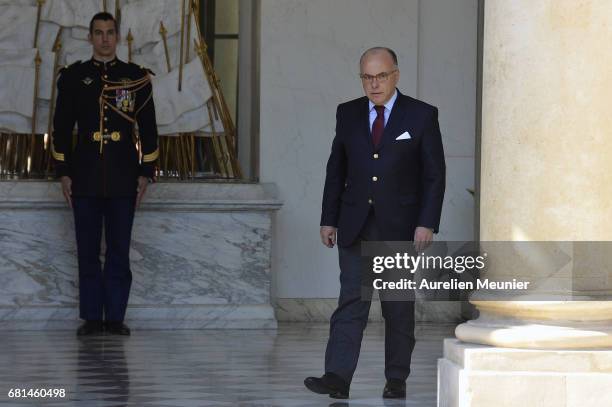 French Prime Minister Bernard Cazeneuve leaves the Elysee Palace after French President Francois Hollande holds his last weekly cabinet meeting on...