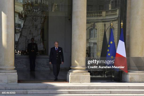 French Prime Minister Bernard Cazeneuve leaves the Elysee Palace after French President Francois Hollande holds his last weekly cabinet meeting on...