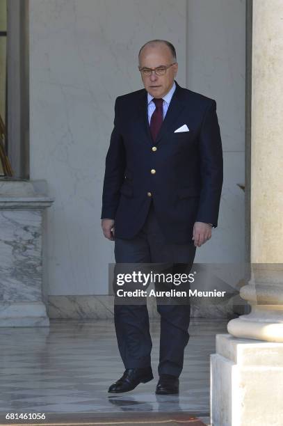 French Prime Minister Bernard Cazeneuve leaves the Elysee Palace after French President Francois Hollande holds his last weekly cabinet meeting on...