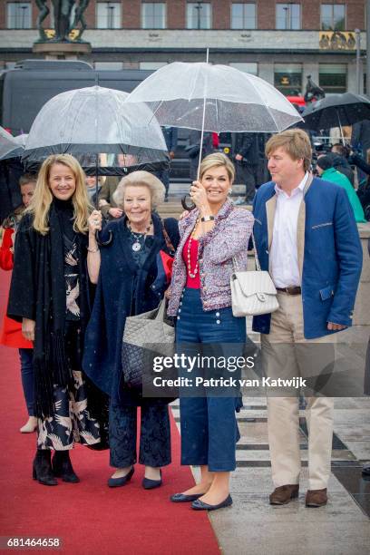 Princess Mabel of Orange-Nassau, Princess Beatrix of the Netherlands, Queen Maxima of the Netherlands and King Willem-Alexander of the Netherlands...