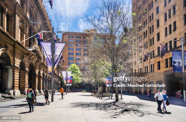 sydney cbd martin  place - martin place sydney stock pictures, royalty-free photos & images