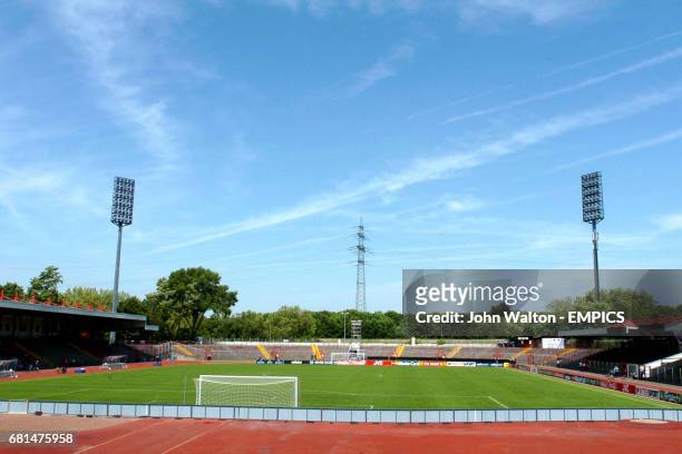 General view of the Niederrheinstadion Oberhausen, venue for the UEFA under 21 Championship in Germany