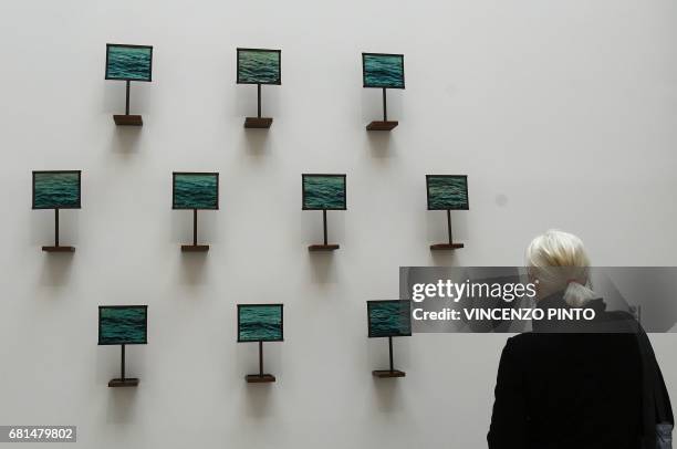 Picture shows the installation "Our Naufrage" by Canadian artist Hajra Waheed, on May 10, 2017 in Venice during the press preview of the 57th...