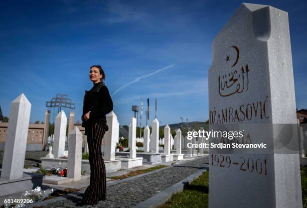 Actress Aglaia Szyszkowitz is seen on set during the shooting of the new documentary series 'Guardians of Heritage - Hueter der Geschichte' by German...