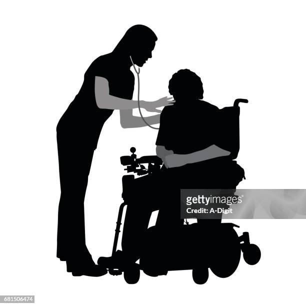 disabled assistance - paralysis stock illustrations