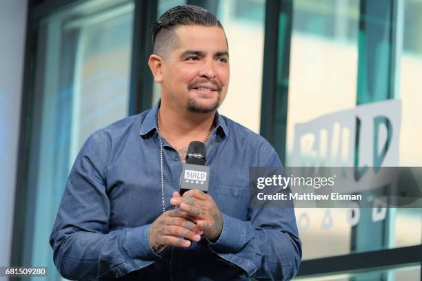 Chef Aaron Sanchez discusses the show "MasterChef" at Build Studio on May 10, 2017 in New York City.