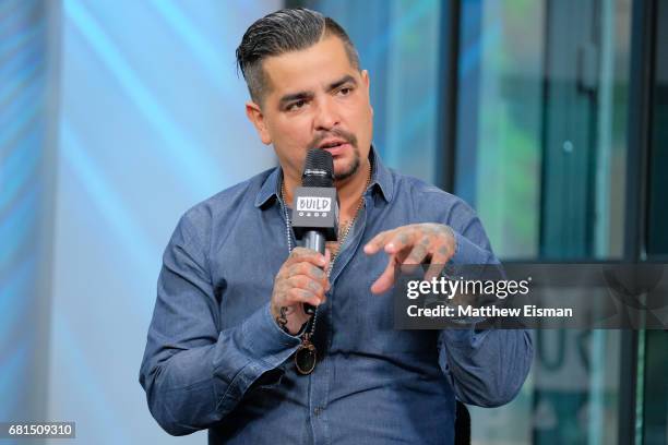 Chef Aaron Sanchez discusses the show "MasterChef" at Build Studio on May 10, 2017 in New York City.